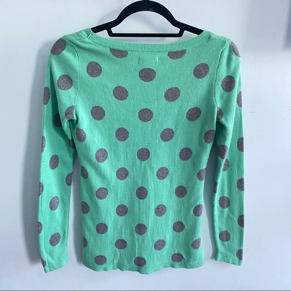 Old Navy Green and Gray Polka Dot Sweater XS - Picture 4 of 6